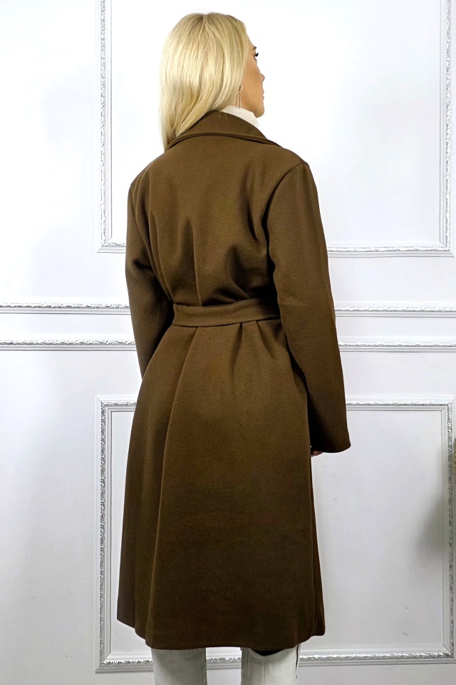Palton de dama, midi Melanda, cordon detasabil si revere, Maro, Marime S/M/L