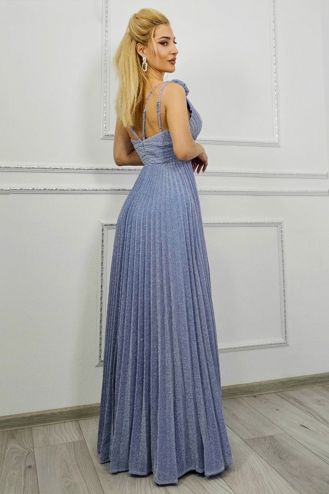Rochie de seara AZARIA, cu pliuri si croiala empire, MOV