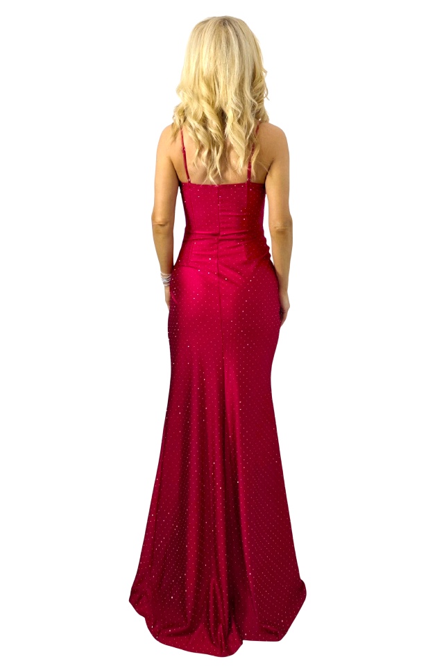 Rochie lunga de seara, Astoria Blink, cu paiete si corset, Magenta, Marime S/M