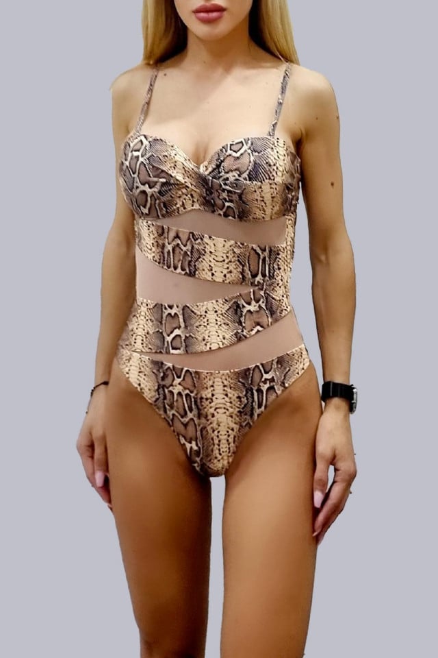 Costum de baie intreg Carol, Gold Snake - 2 | YEO