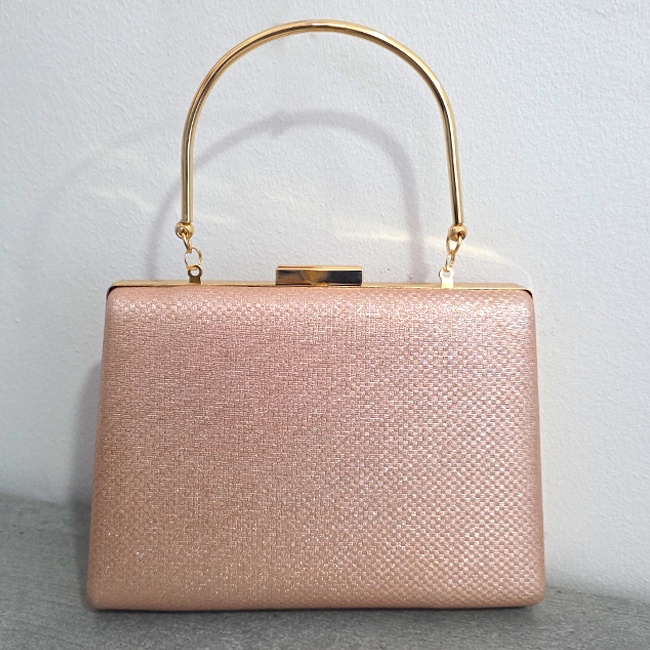 Geanta de ocazie, SYLVI, tip clutch, cu lant detasabil auriu si piele ecologica, ROZE - 3 | YEO