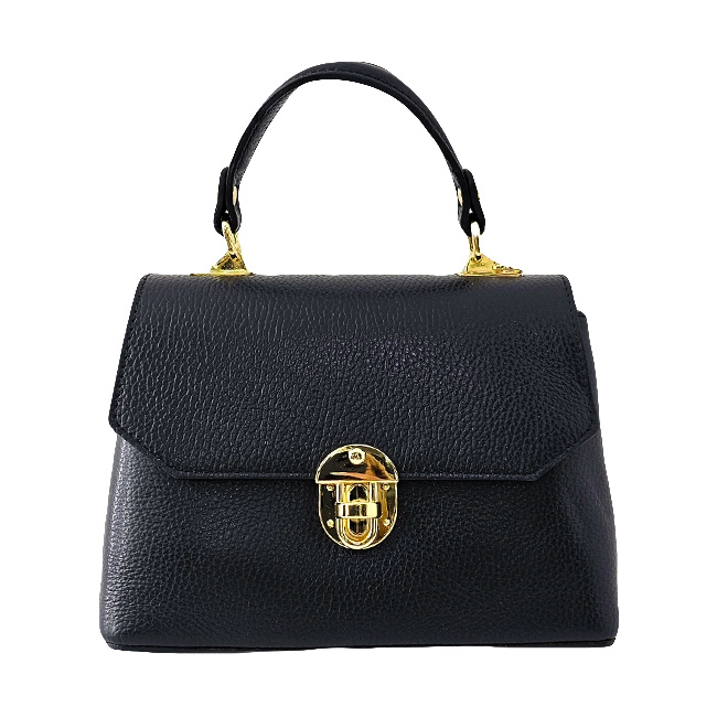 Geanta eleganta, Glamour Style, din piele naturala, business si curea detasabila, Negru