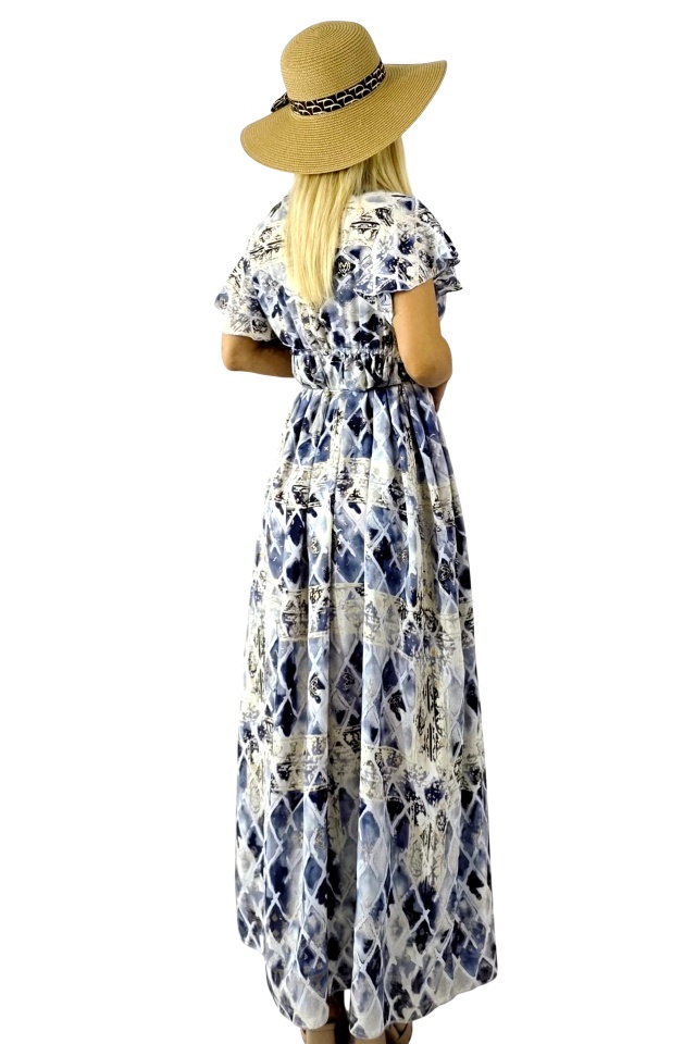 Rochie lunga ISHANI, cu aspect matasos si ciucuri decorativi, Gri, Marime S/M/L
