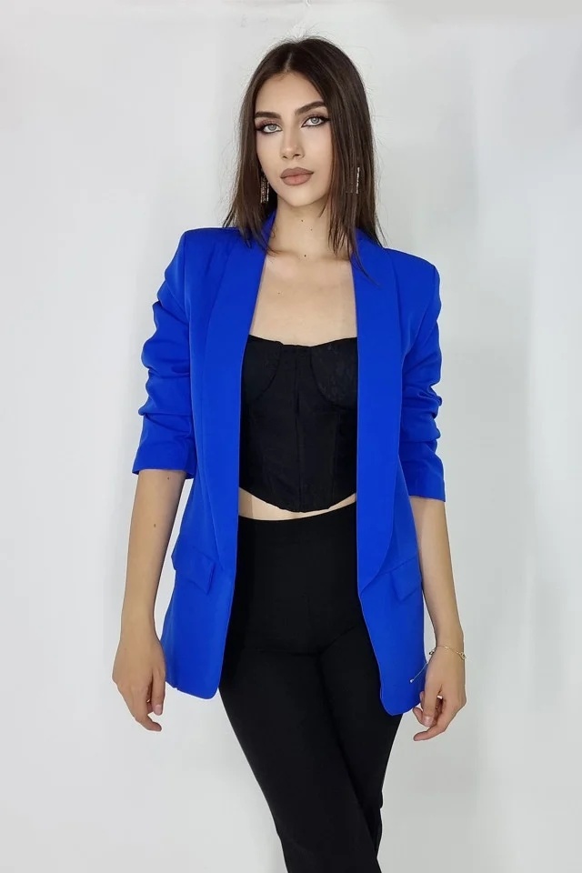 Sacou casual BLUMY, cu lungime medie si clapete, Blue School, Marime XL/2XL - 1 | YEO
