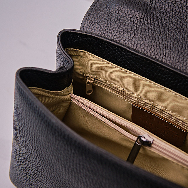 Geanta eleganta, GlamourGrip, din piele naturala, de tip business si curea detasabila, Negru