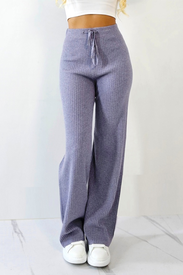 Pantaloni de dama Casmir Style, cu snur si croiala casual, Gri, Marime S/M/L - 2 | YEO