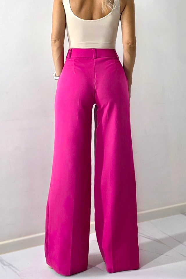 Pantaloni eleganti de dama AVIA, croi larg cu buzunare, Fucsia - 1 | YEO
