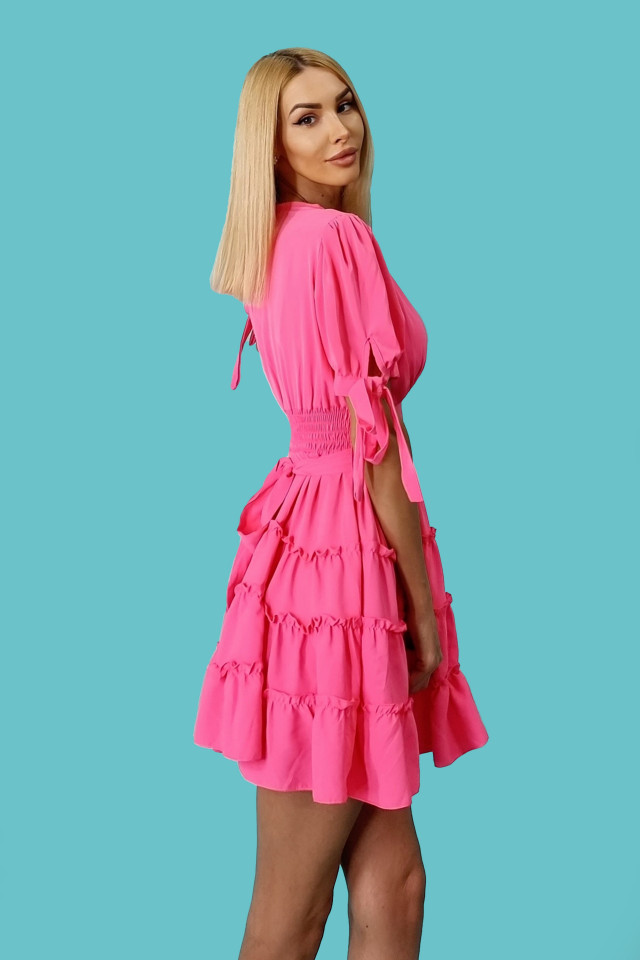 Rochie cu volane MySecret, Roz, Marime S/M - 2 | YEO