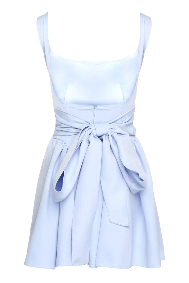 Rochie lejera de vara MARA, croiala babydoll si funda spate, BLEU, Marime S/M/L