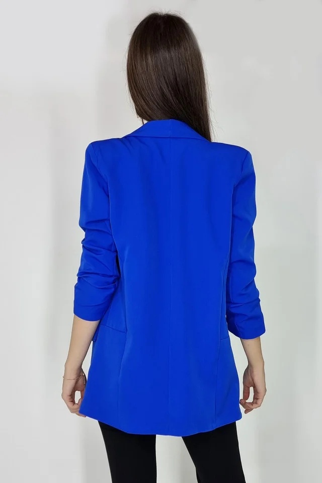 Sacou casual BLUMY, cu lungime medie si clapete, Blue School, Marime XL/2XL - 2 | YEO