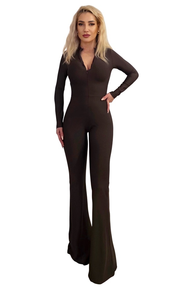 Salopeta evazata NALY, cu fermoar si guler tunica, MARO