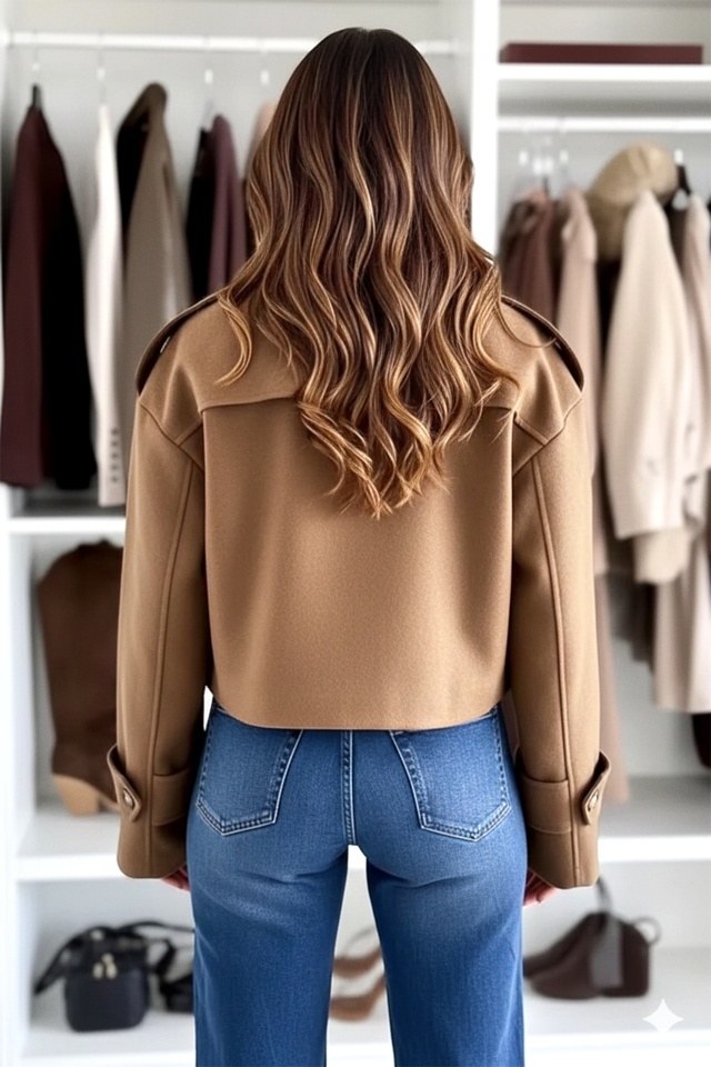 Jacheta eleganta tip fleece Vespera, cu revere si nasturi, Bej, Marime S/M