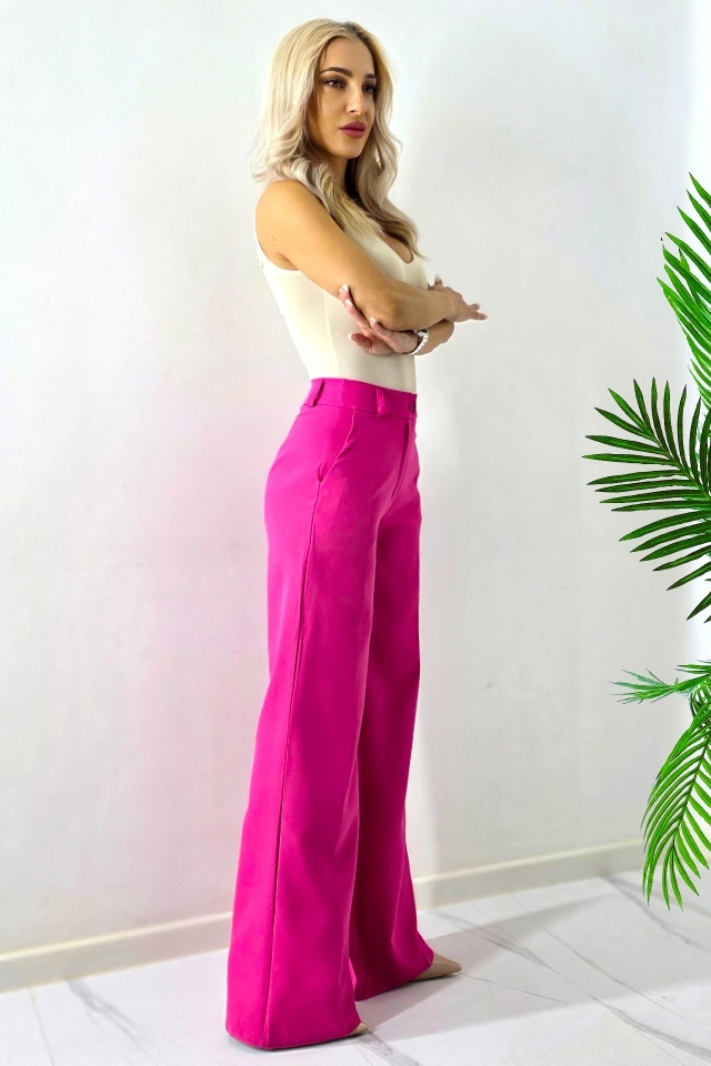 Pantaloni eleganti de dama AVIA, croi larg cu buzunare, Fucsia - 2 | YEO