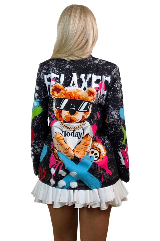 Sacou de zi GRAFFITI, cu imprimeu RELAXED Today, Marime S/M