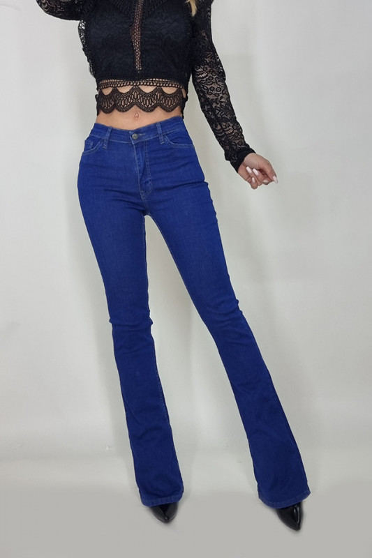 Blugi dama evazati Seline, albastru indigo3