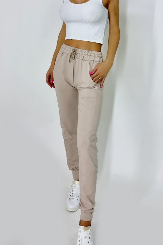 Pantaloni sport Minnie, cu text embosat, din bumbac