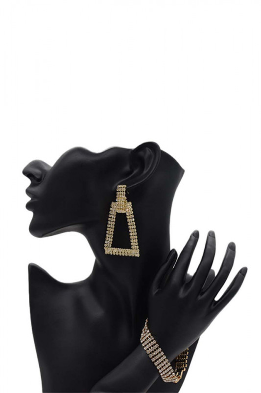 Set Darias, cercei si bratara din pietre semipretioase, auriu, SD013