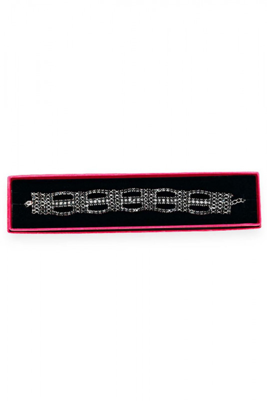 Bratara Stania eleganta, cu pietre semipretioase, in cutie, pentru femei, argintiu, BS012