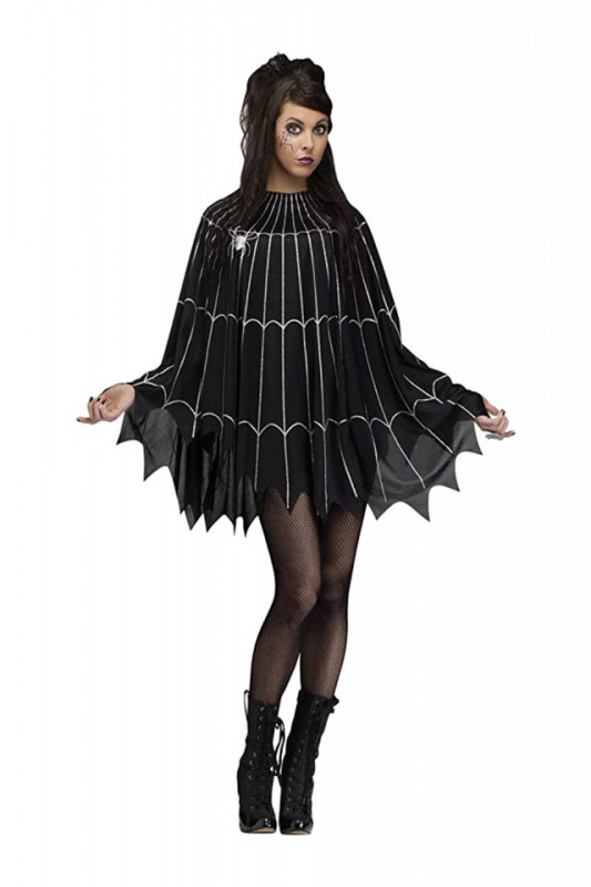 Costum de Halloween pentru adulti, Purple Spiderwe Poncho