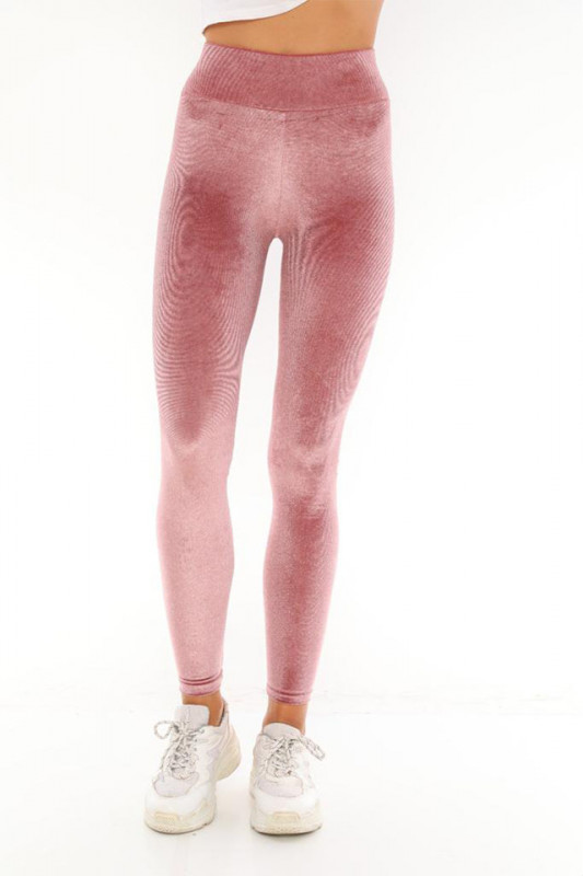 Colanti modelatori Livia din catifea roz pudra