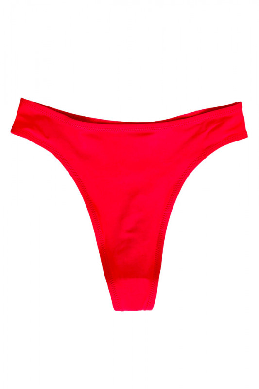 Bikini de baie dama, Luke, cu talie inalta si croi tanga, Rosu