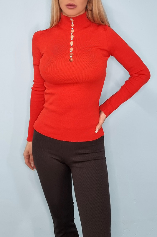 Maleta Gyana, pe gat, cu model decupat, Rosu, Marime universala S/M