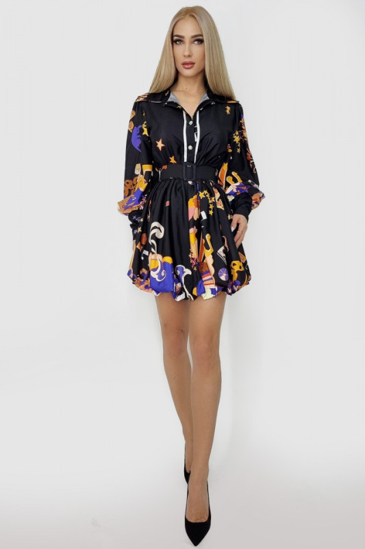 Rochie croi camasa Oana, tip gogosar, Night