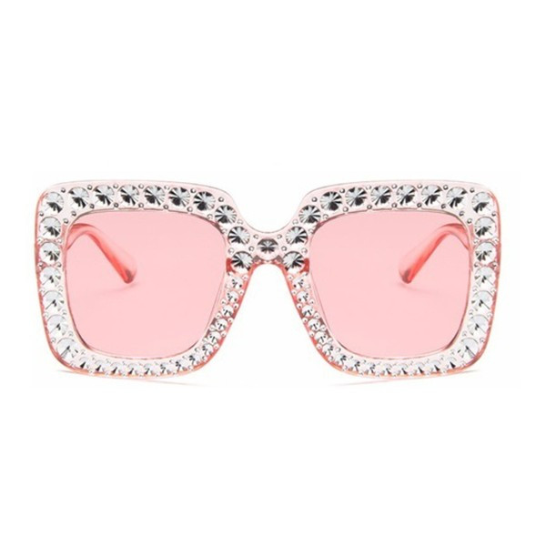 Ochelari de soare Luxury Pink cu pietricele aplicate