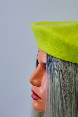 Basca dama French, de tip bereta, Verde lime 3