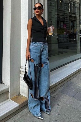 Blugi wide leg
