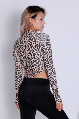 Body cu maneca lunga Zina Bej Jaguar1