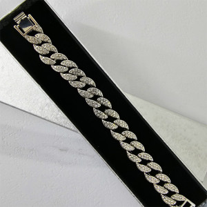 Bratara dama Heavy, pentru femei, inox cu pietre semipretioase, ambalata in cutie eleganta, Argintiu, EAV31