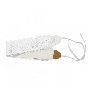 Centura corset Maya, in stil traditionat cu dantela, alb