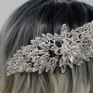 Diadema de par Lora, cu pietre semipretioase, argintie DL012