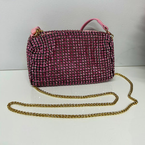 Geanta plic, Sparkle cu strasuri din pietre semipretioase, Roz 2
