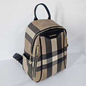 Geanta tip rucsac Silver&Polo, cu compartimente multiple, Bej/Negru