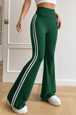 Pantaloni sport evazati Gimel, cu dungi laterale in contrast si banda lata modelatoare 2