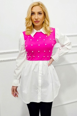 rochie camasa cu perle