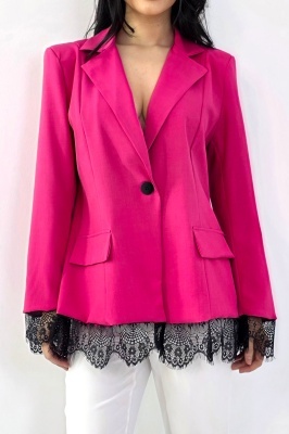 sacou fucsia dama premium cu liniatura precisa