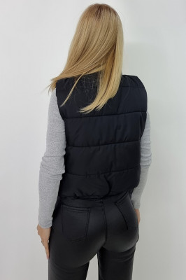 Vesta scurta de fas Pamela, Negru2
