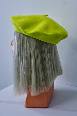 Basca dama French, de tip bereta, Verde lime 2