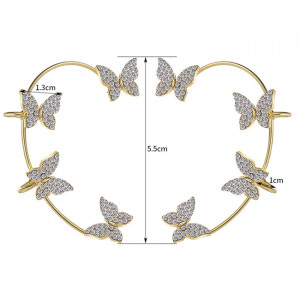 Cercel ear cuff pe toata urechea auriu pentru urechea stanga