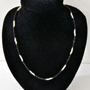 Colier choker Tennis, cu margele fațetate si lungime reglabila, Negru2