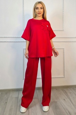 compleu dama pantaloni largi buzunare laterale