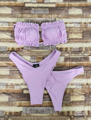 Costum de baie Cuba, cu trei piese, mov