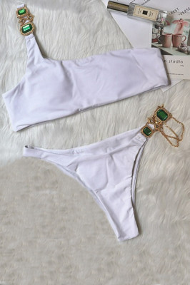 Costum de baie Ibiza, doua piese, alb