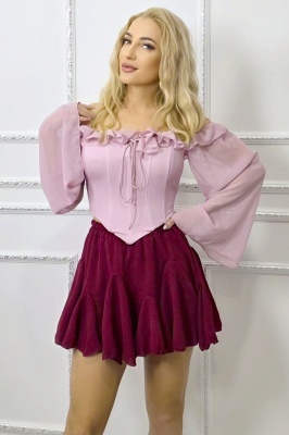 fustita scurta de vara fashion mov magenta 
