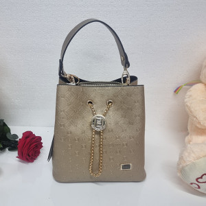 Geanta casual Silver&Polo, cu doua compartimente si curea pentru umar, Auriu