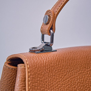 Geanta eleganta, GlamourGrip, din piele naturala, de tip business si curea detasabila, Maro 3