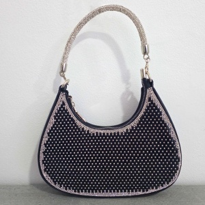 Geanta mini FIZ HOBO, pentru evenimente, cu toarta detasabila, Negru